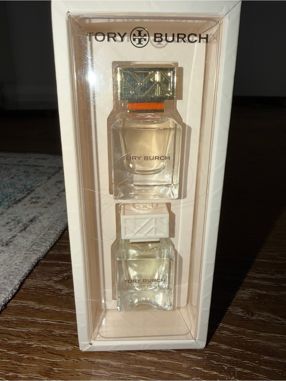 Tory Burch White & Gold Mini Fragrance Set with Orange Accent